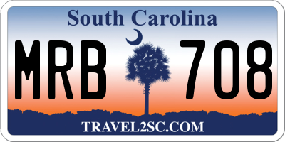 SC license plate MRB708