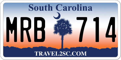 SC license plate MRB714