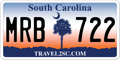 SC license plate MRB722