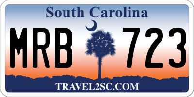 SC license plate MRB723