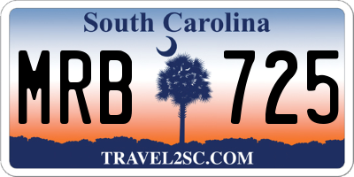 SC license plate MRB725