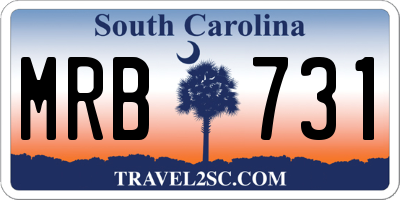 SC license plate MRB731