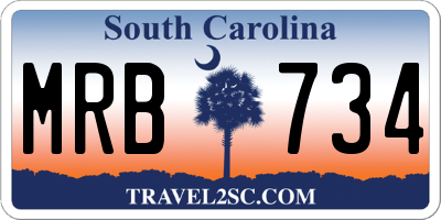 SC license plate MRB734