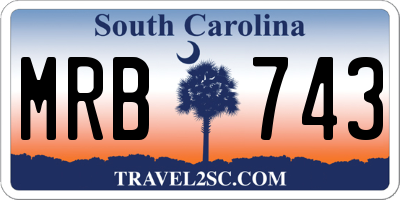 SC license plate MRB743