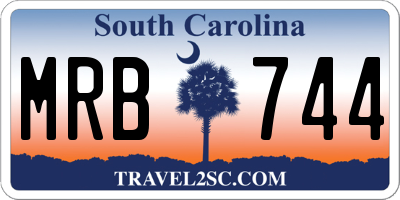SC license plate MRB744
