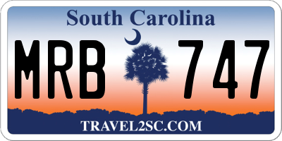 SC license plate MRB747