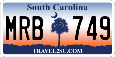 SC license plate MRB749