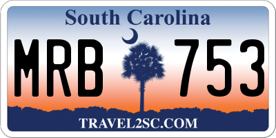 SC license plate MRB753