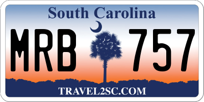 SC license plate MRB757