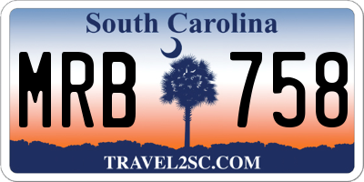 SC license plate MRB758