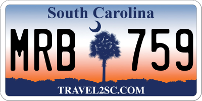 SC license plate MRB759