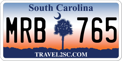 SC license plate MRB765