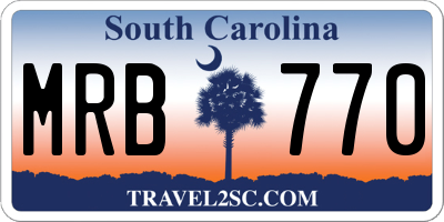 SC license plate MRB770