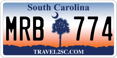 SC license plate MRB774