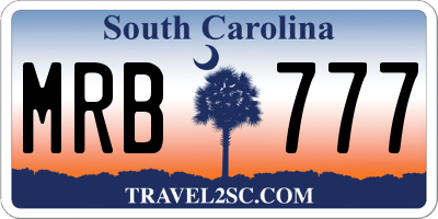 SC license plate MRB777