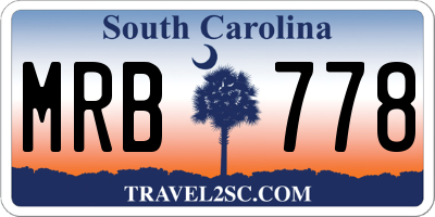 SC license plate MRB778