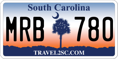 SC license plate MRB780