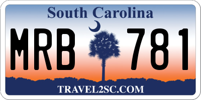 SC license plate MRB781