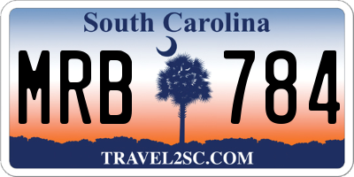 SC license plate MRB784