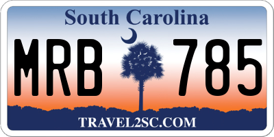 SC license plate MRB785