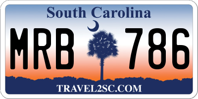 SC license plate MRB786