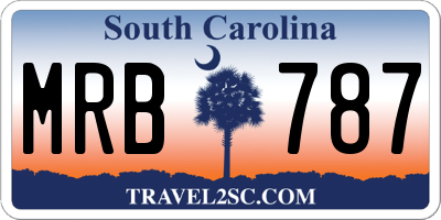 SC license plate MRB787