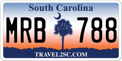 SC license plate MRB788