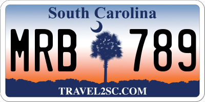 SC license plate MRB789