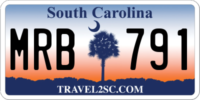 SC license plate MRB791