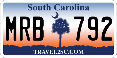 SC license plate MRB792