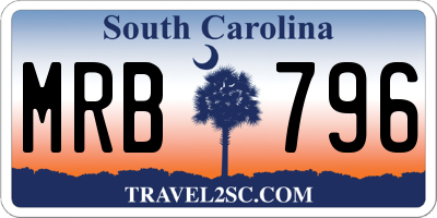 SC license plate MRB796
