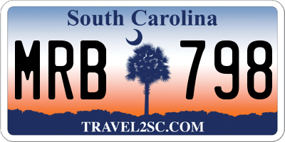 SC license plate MRB798