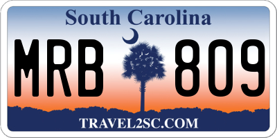 SC license plate MRB809
