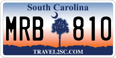 SC license plate MRB810