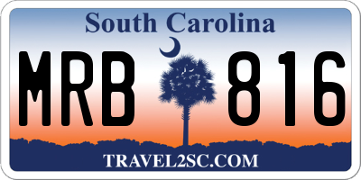 SC license plate MRB816