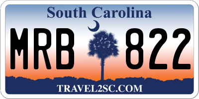 SC license plate MRB822