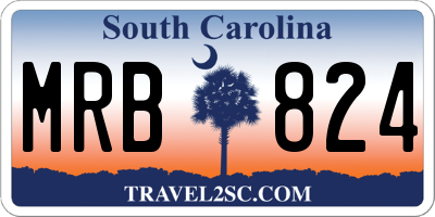 SC license plate MRB824
