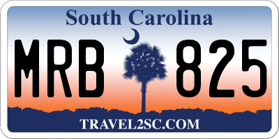 SC license plate MRB825