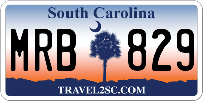 SC license plate MRB829