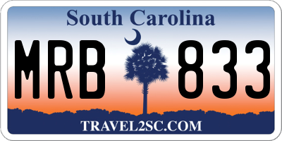 SC license plate MRB833
