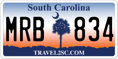 SC license plate MRB834