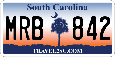 SC license plate MRB842
