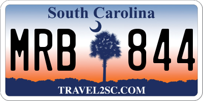 SC license plate MRB844
