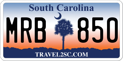 SC license plate MRB850