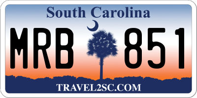 SC license plate MRB851