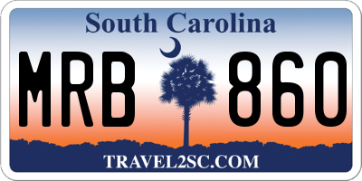 SC license plate MRB860