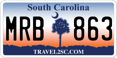 SC license plate MRB863
