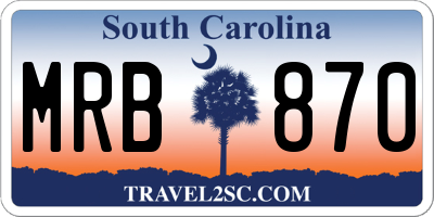 SC license plate MRB870