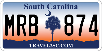 SC license plate MRB874