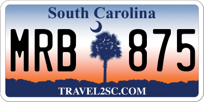 SC license plate MRB875